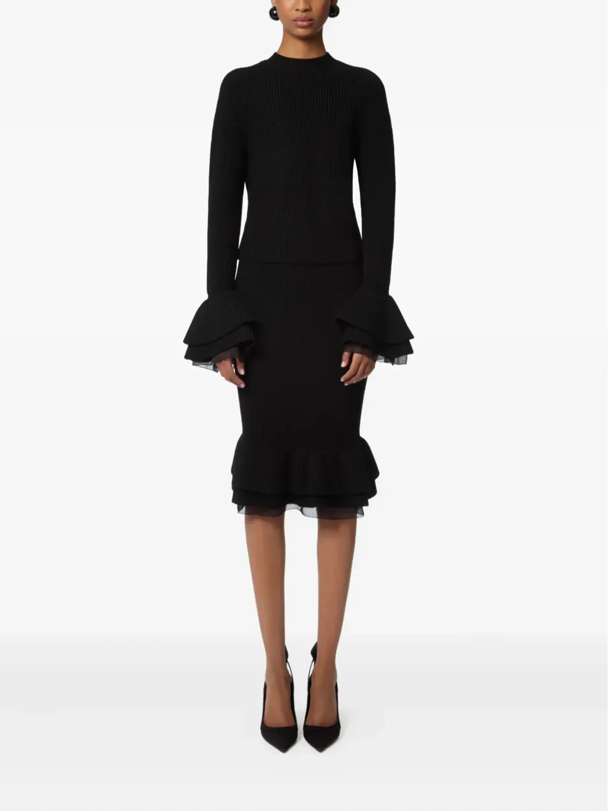 Nina Ricci フリル付きニットスカート - 画像2