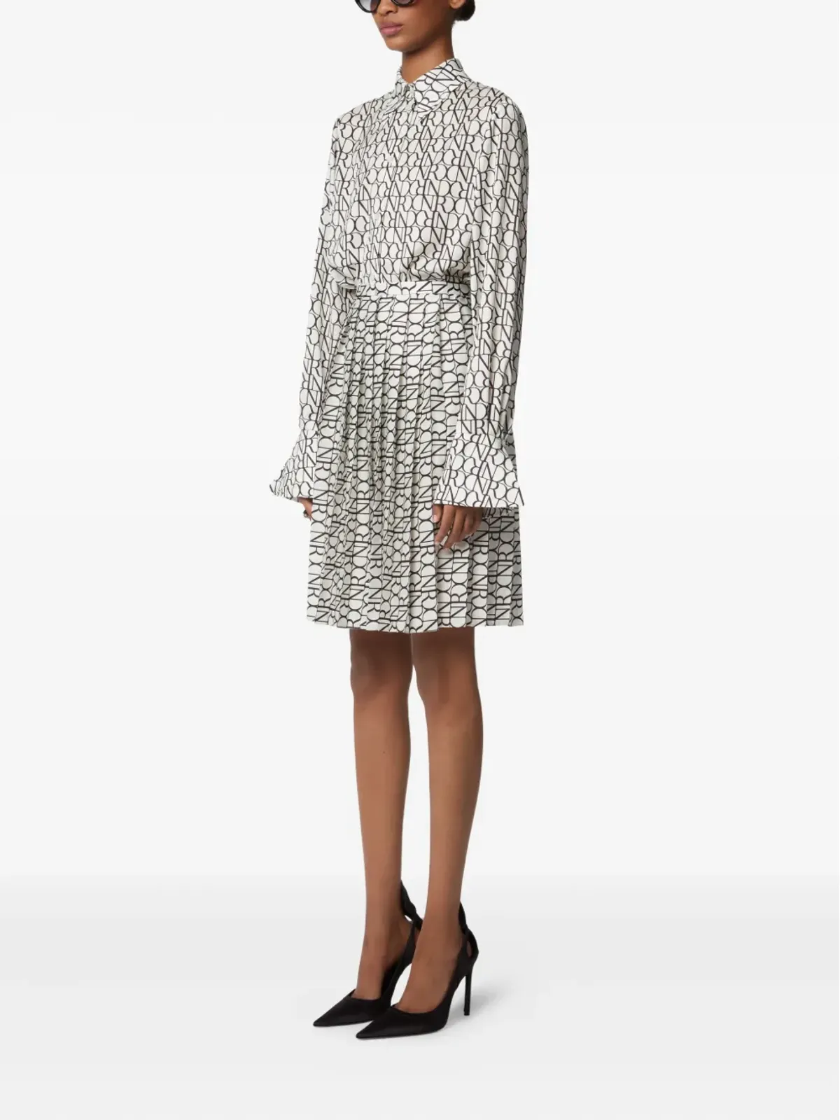 Nina Ricci プリーツモノグラムスカート - 画像3