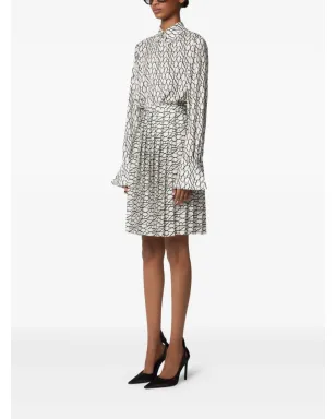 Nina Ricci プリーツモノグラムスカート - サムネイル3