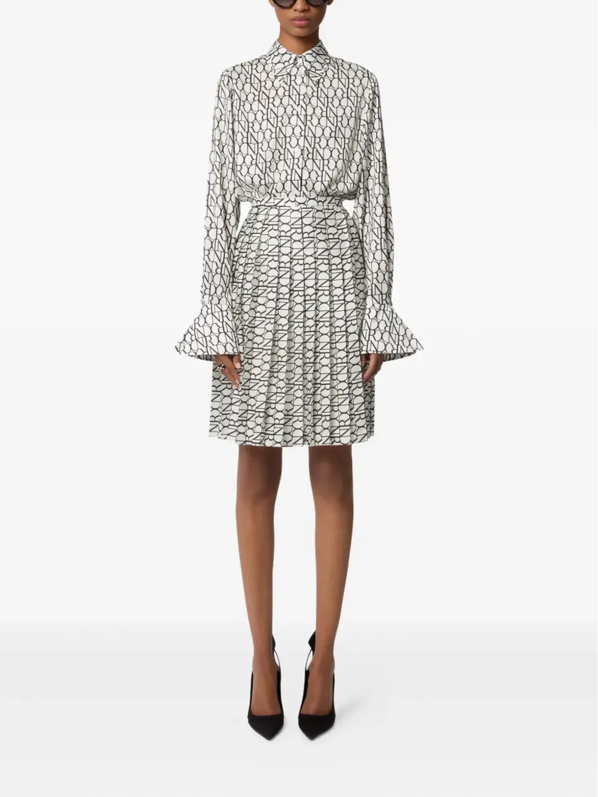 Nina Ricci ベルカフプリントシャツ - 画像2