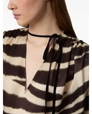 Nina Ricci zebra-print V-neck top - Neutrals - サムネイル5