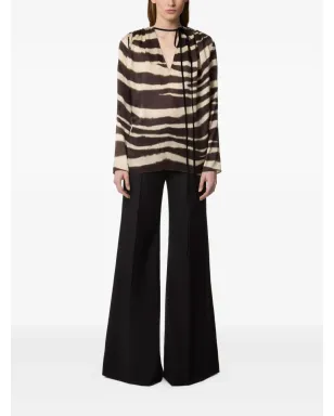 Nina Ricci zebra-print V-neck top - Neutrals - サムネイル2