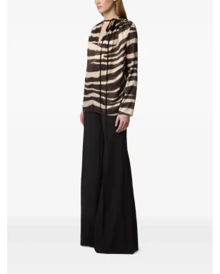 Nina Ricci zebra-print V-neck top - Neutrals - サムネイル3