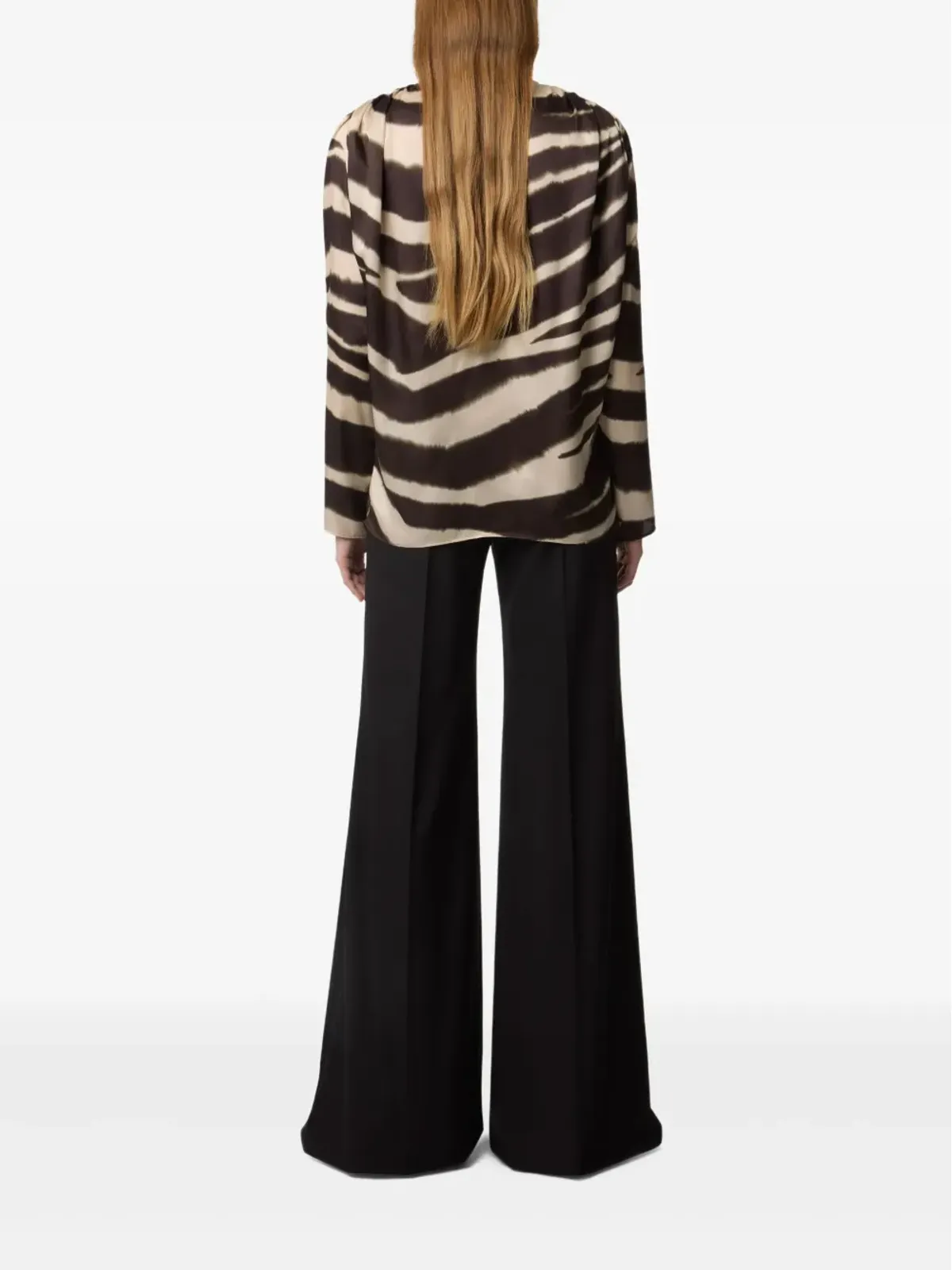 Nina Ricci zebra-print V-neck top - Neutrals - 画像4