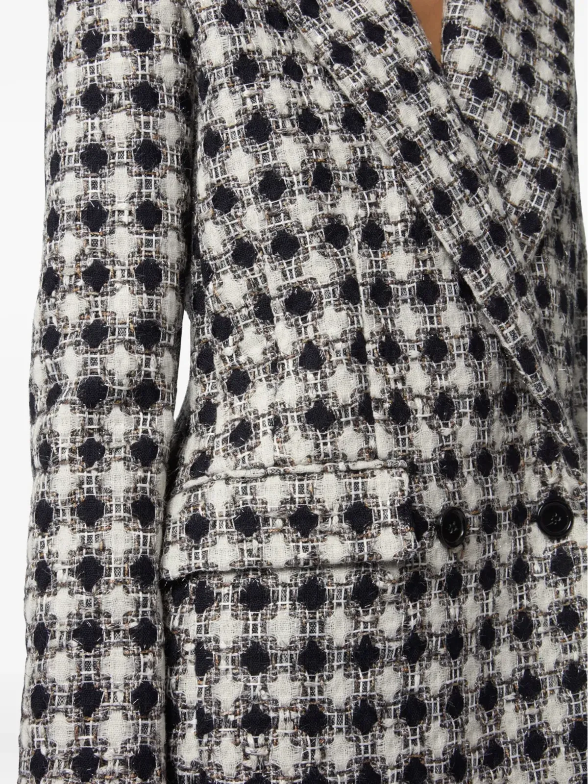 Nina Ricci ツイードチェック ダブルブレスト ジャケット - 画像5