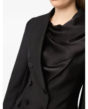 Nina Ricci ドレープスカーフブレザー - ブラック - サムネイル5