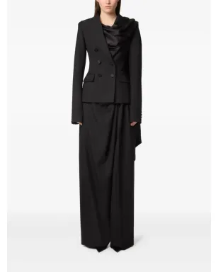 Nina Ricci ドレープスカーフブレザー - ブラック - サムネイル2