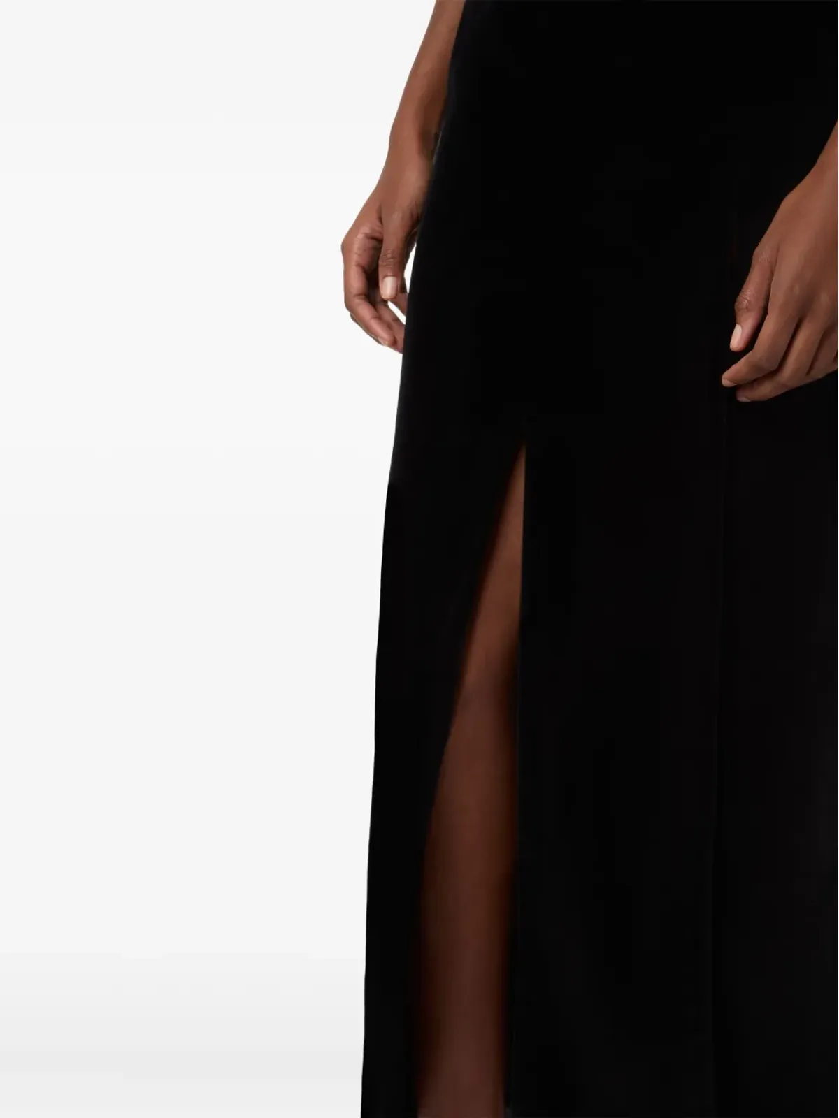 Nina Ricci ベルベット・スリット・マキシスカート - 画像5