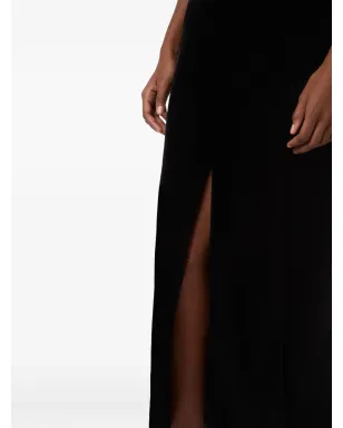 Nina Ricci ベルベット・スリット・マキシスカート - サムネイル5