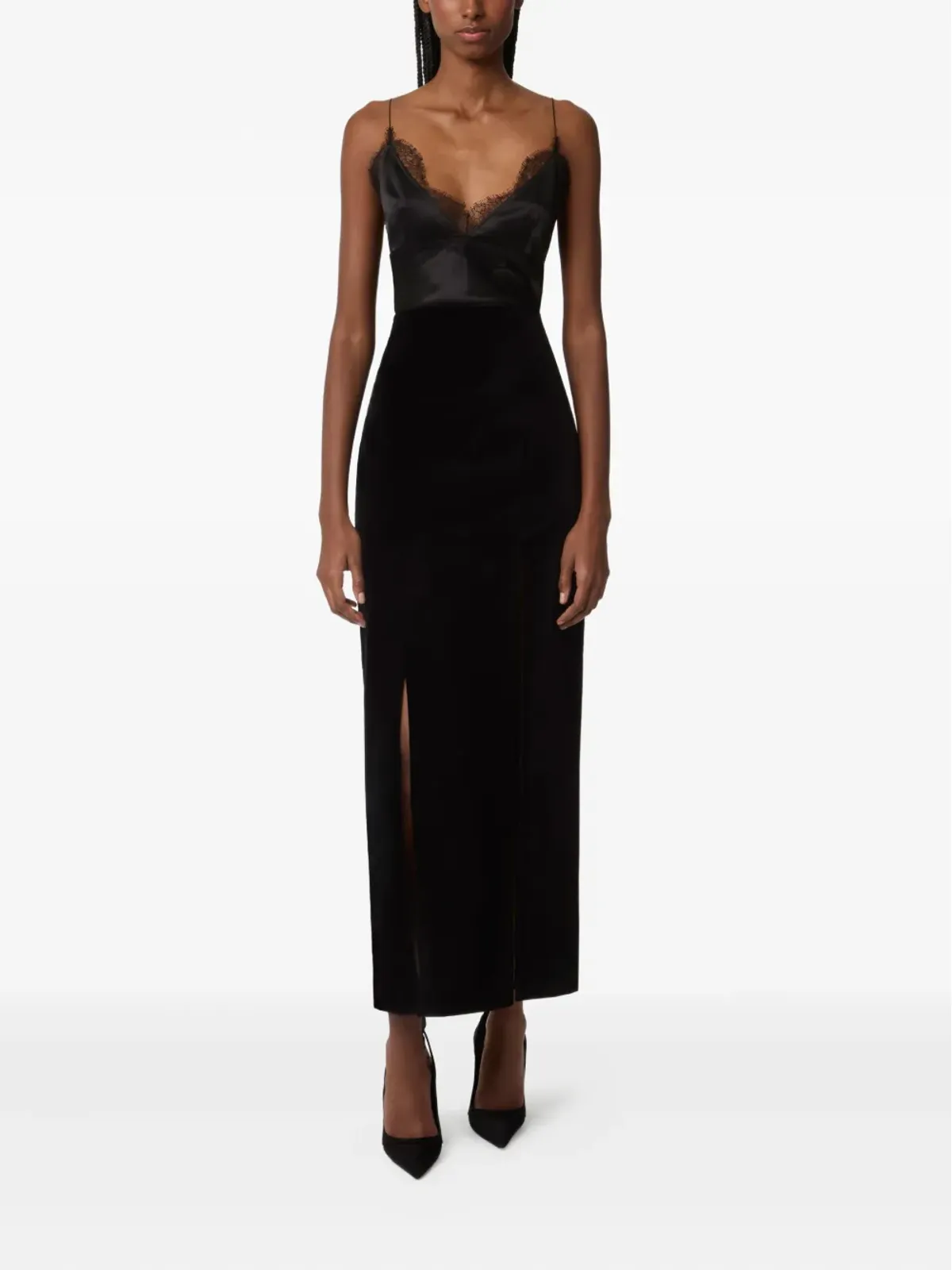 Nina Ricci ベルベット・スリット・マキシスカート - 画像2
