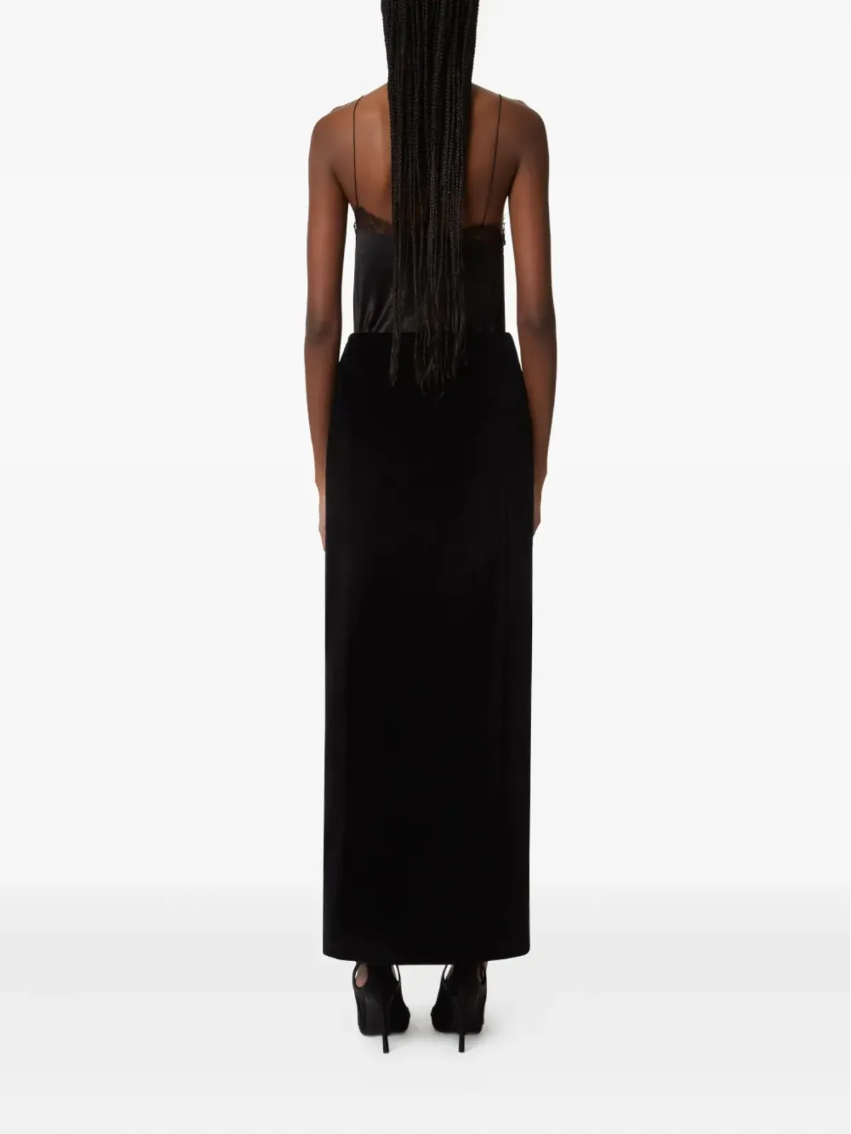 Nina Ricci ベルベット・スリット・マキシスカート - 画像4