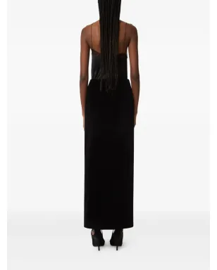 Nina Ricci ベルベット・スリット・マキシスカート - サムネイル4