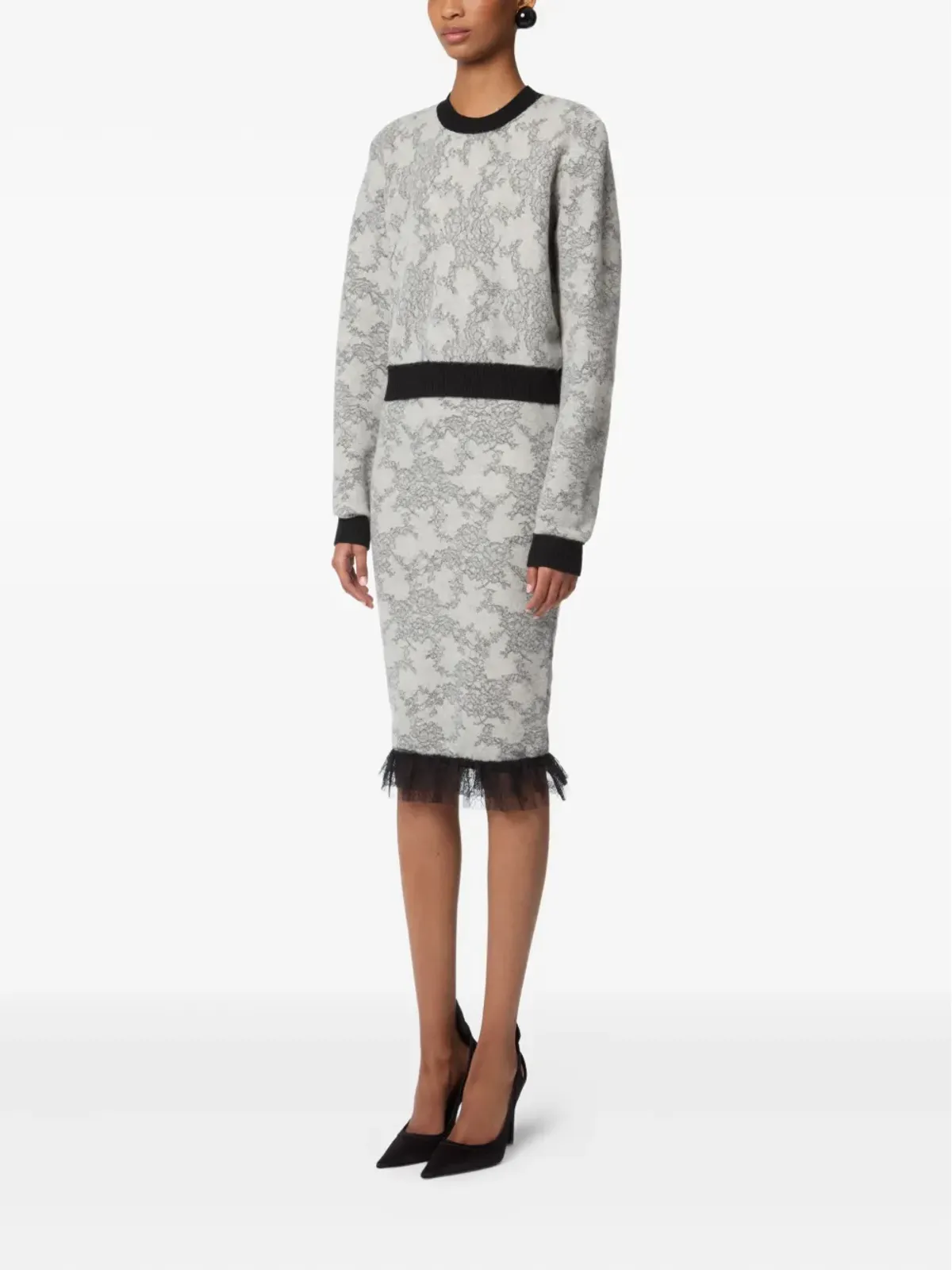 Nina Ricci レースジャカード編みジャンパー - 画像3
