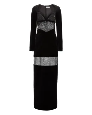 Nina Ricci ベルベットレースインサートドレス - サムネイル1
