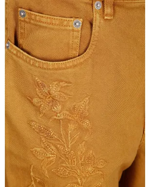 Golden Goose Kim 花柄刺繍パンツ - ブラウン - サムネイル3