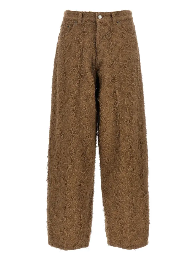HAIKURE Haikure Becky fur-effect cotton jeans - Brownの商品画像