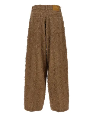 Haikure Becky fur-effect cotton jeans - Brown - サムネイル2