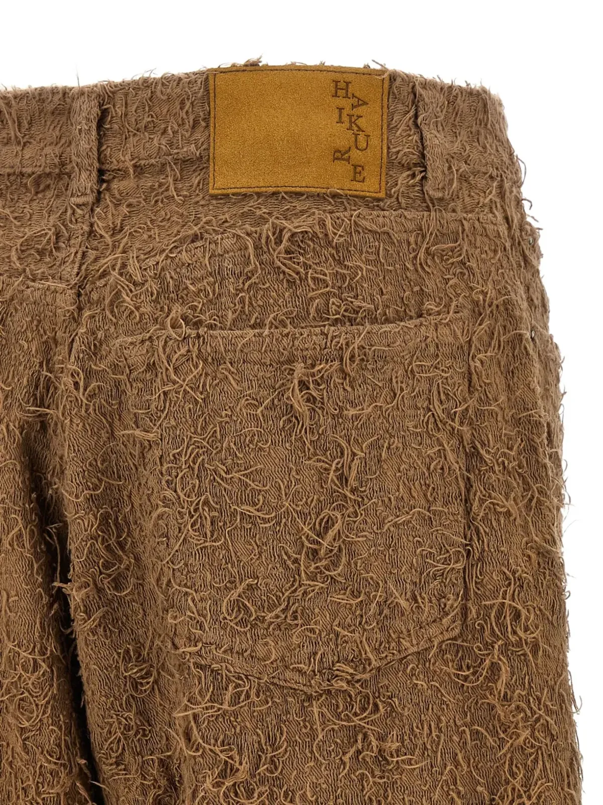 Haikure Becky fur-effect cotton jeans - Brown - 画像4