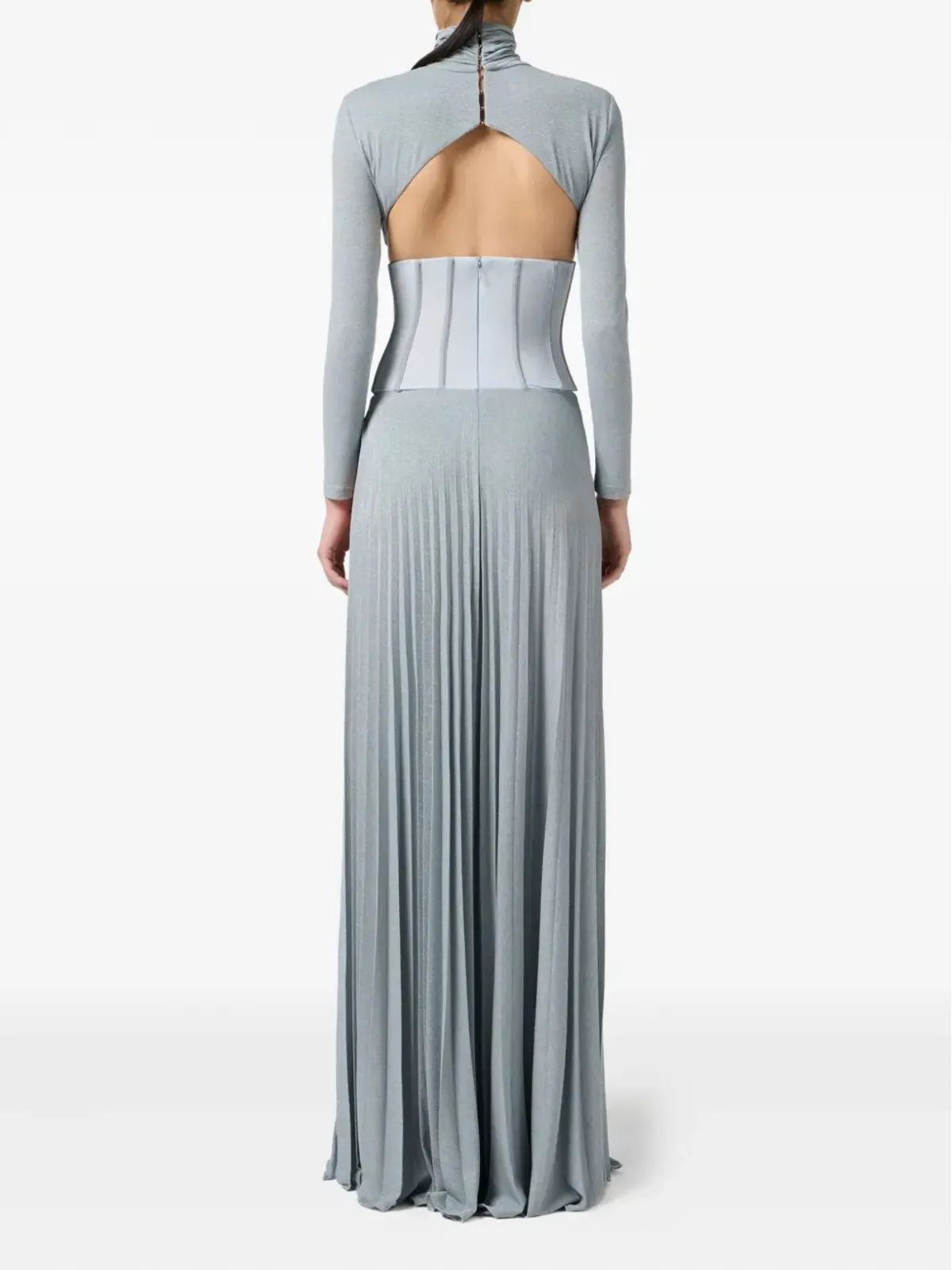 Elisabetta Franchi プリーツ入りハイネックドレス - 画像4