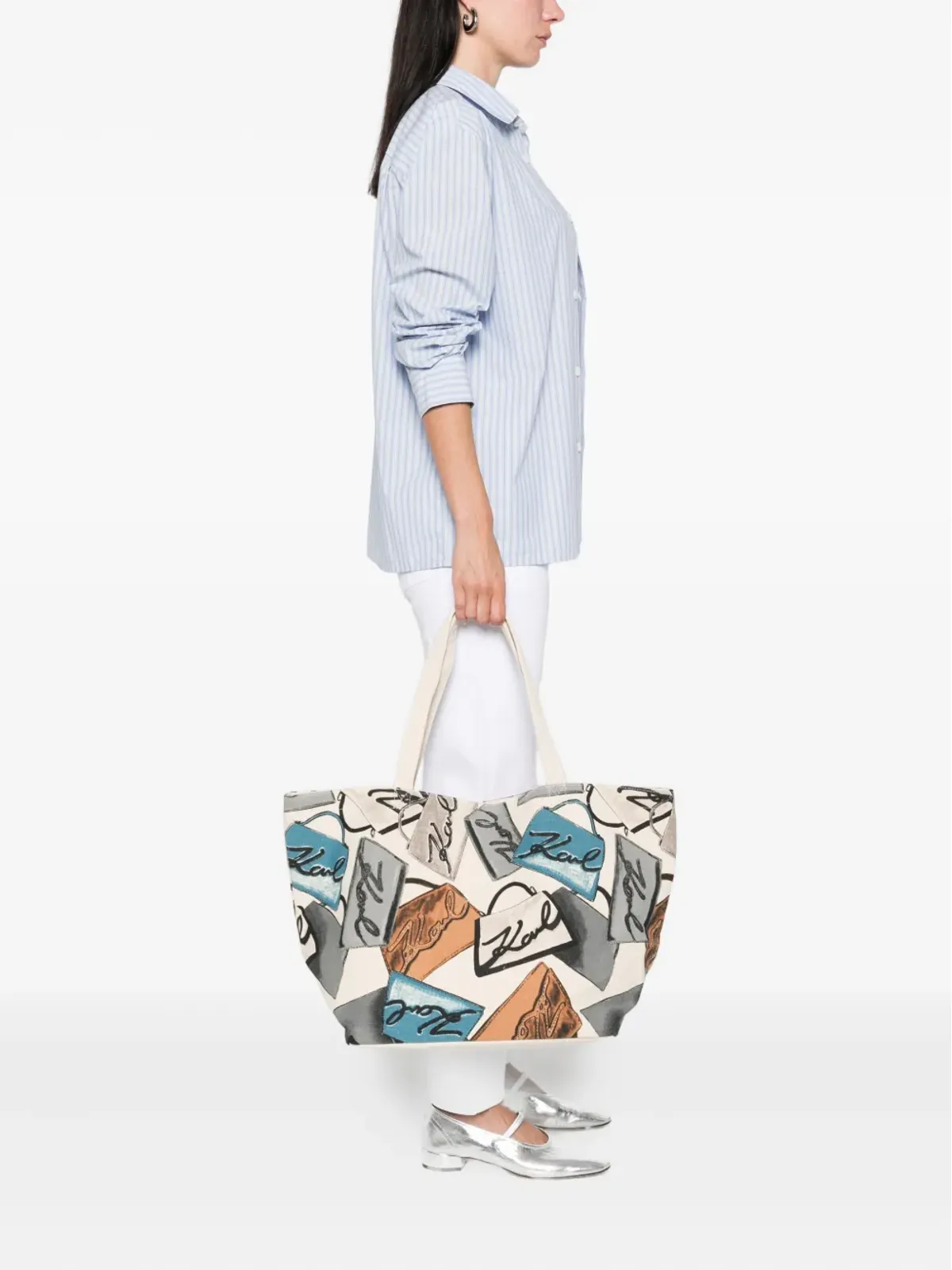 Karl Lagerfeld ロゴプリント トートバッグ - 画像2