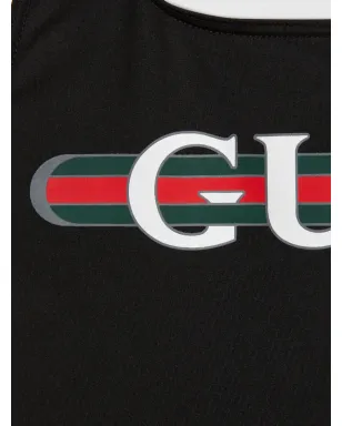 Gucci スパークリングウェブプリント ホルターネック 水着 - ブラック - サムネイル2