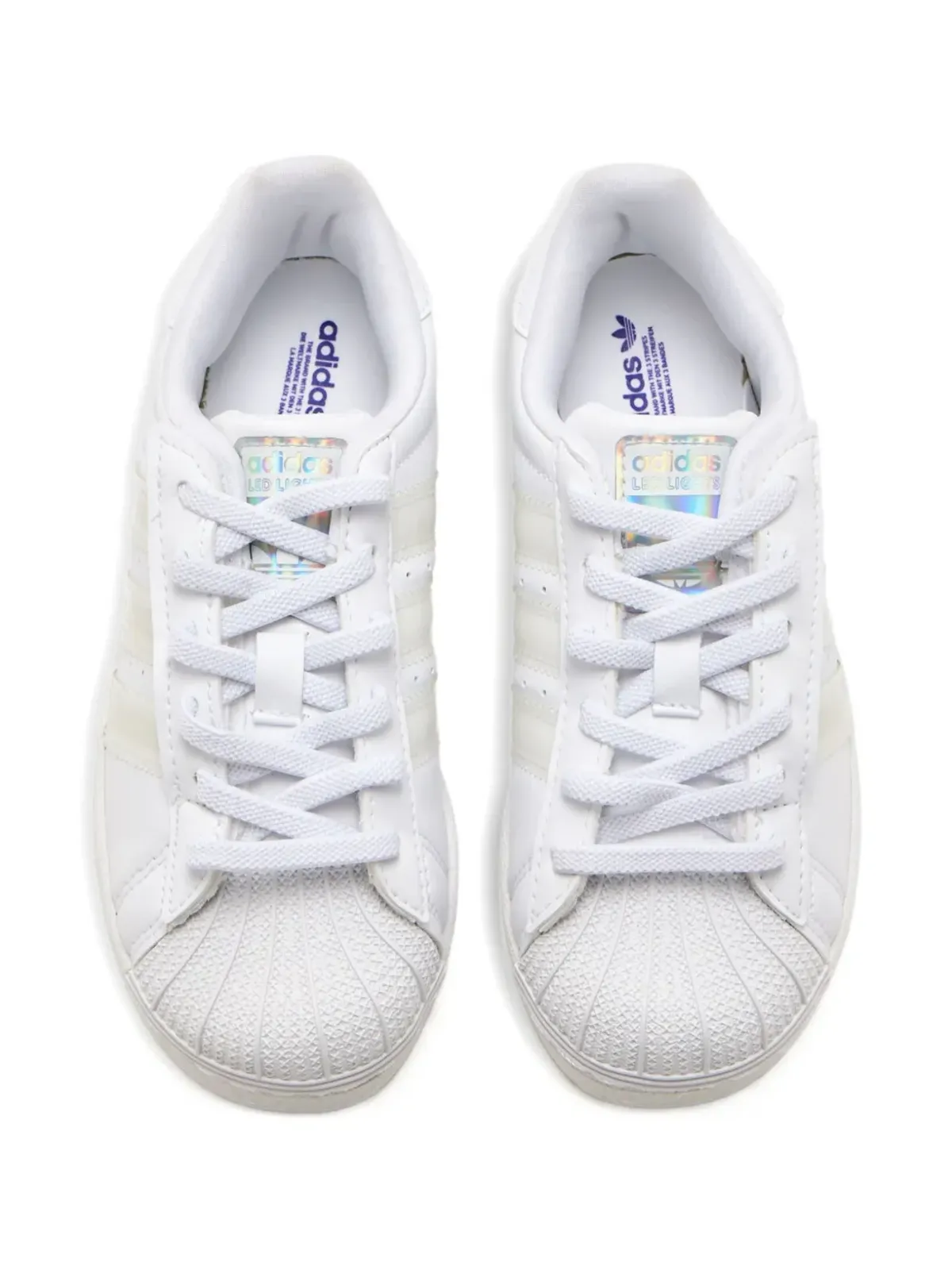 adidas Kids Superstar LED Lights shell-toe power-button sneakers - White - 画像3