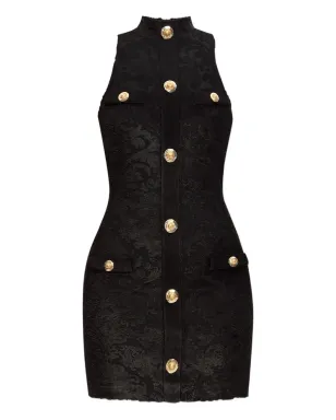 Balmain Baroque Bouclette ミニドレス - ブラック - サムネイル1