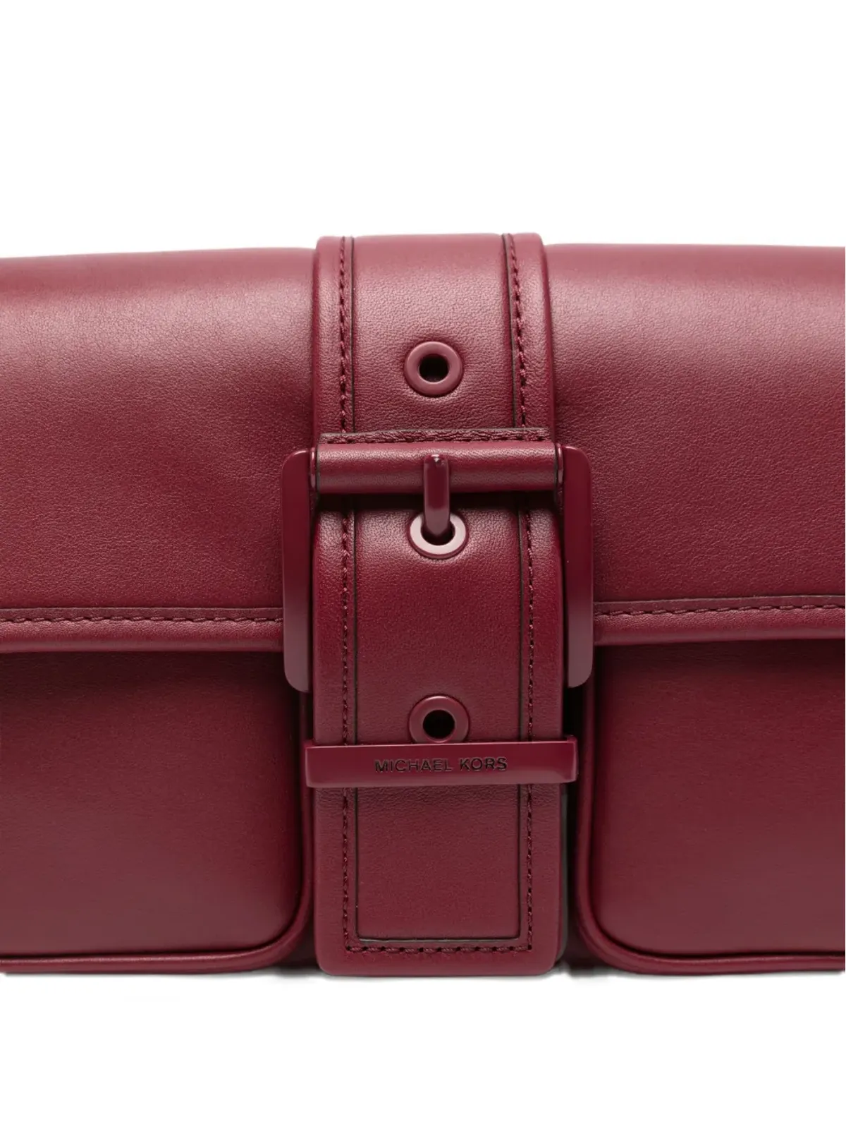 Michael Michael Kors Colby バックル式レザーショルダーバッグ（レッド） - 画像4