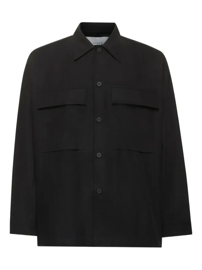 Studio Nicholson Studio Nicholson コットン混紡シャツ - ブラックの商品画像