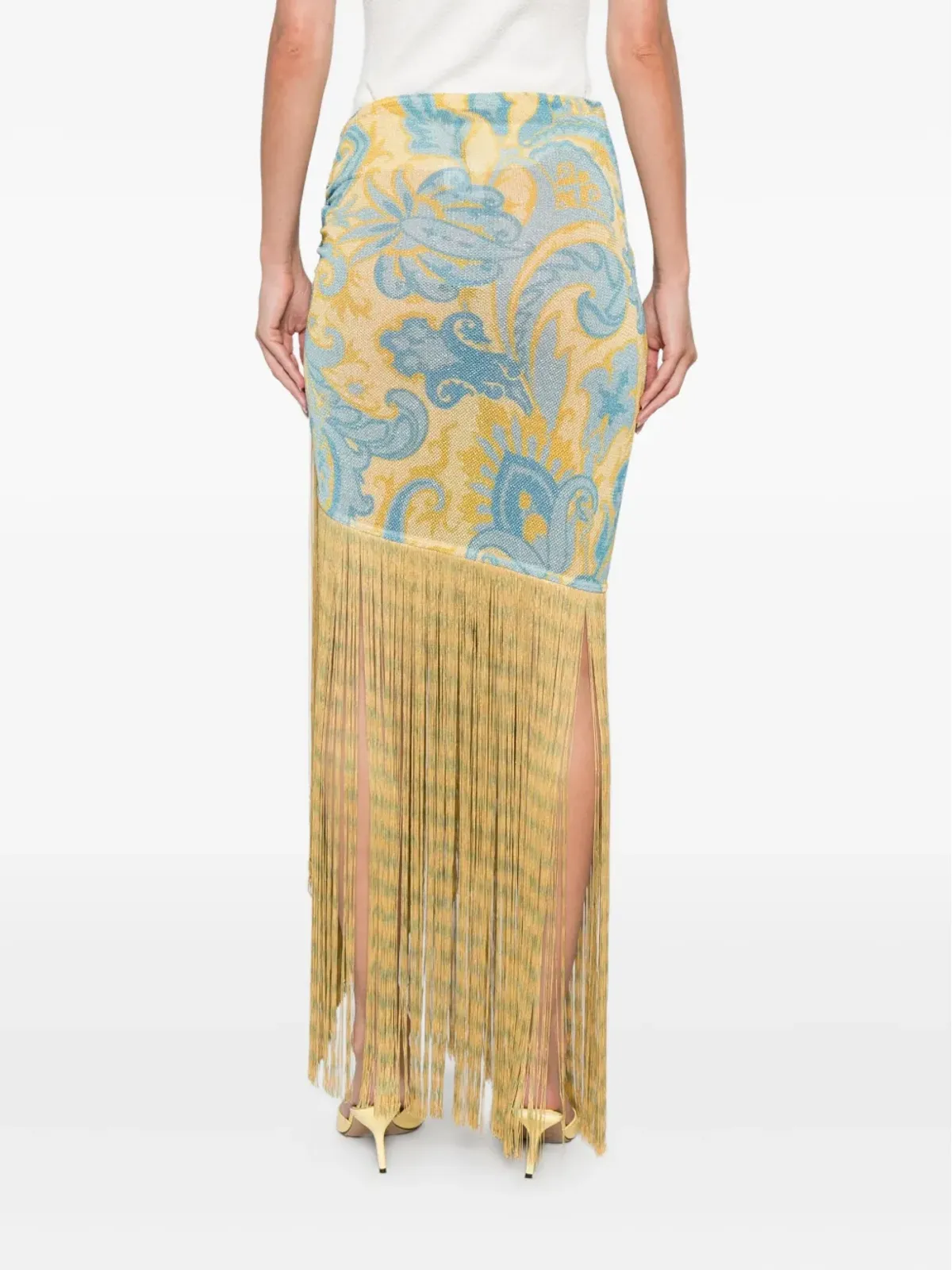 ETRO ペイズリープリント フリンジスカート - 画像4