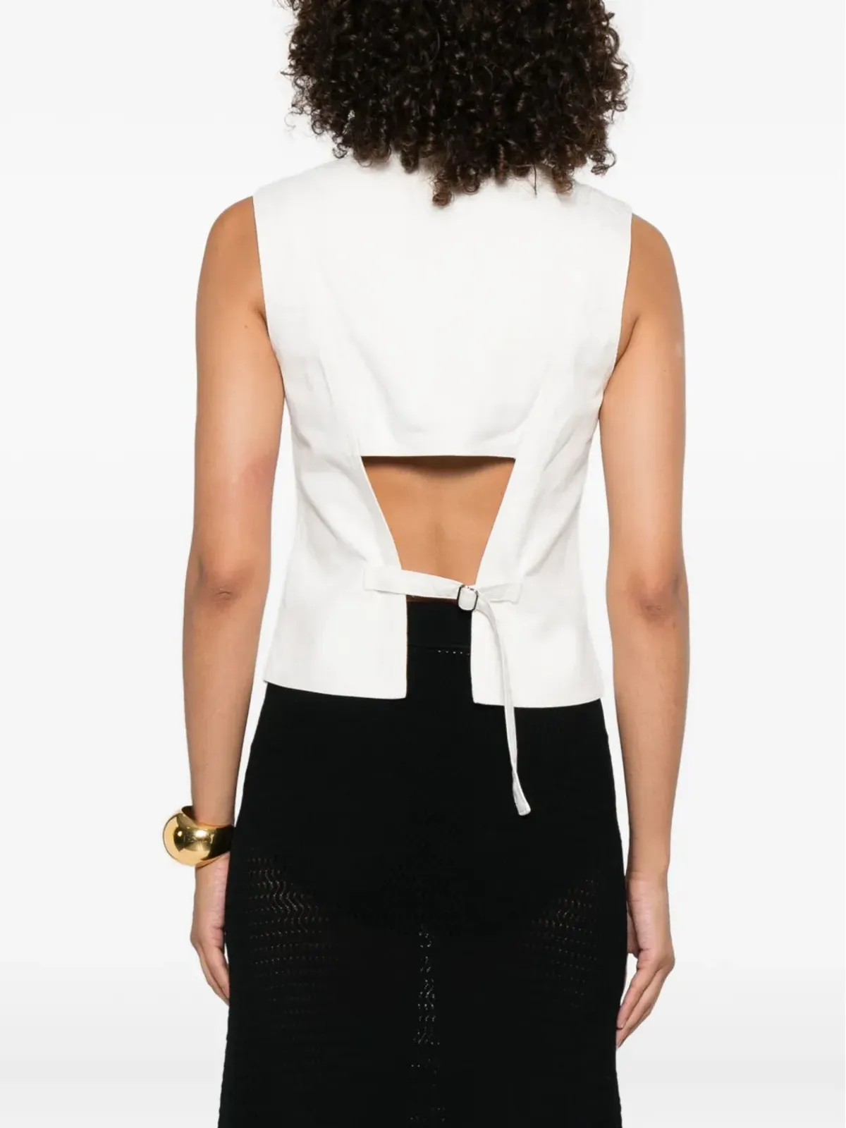 Victoria Beckham ボタン留め ノースリーブ ベスト - 画像4