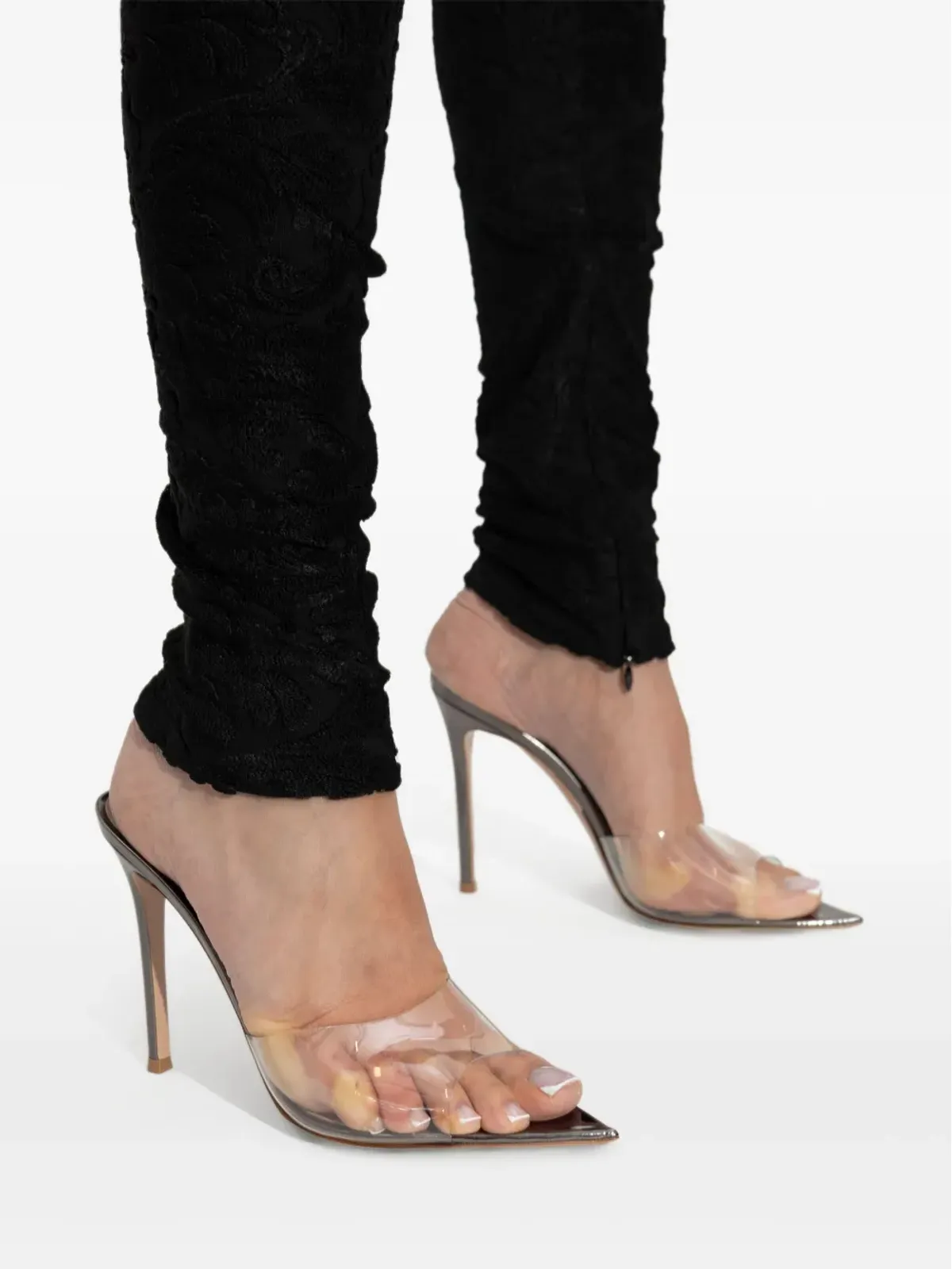 Gianvito Rossi 120mm クリアストラップパンプス - 画像4