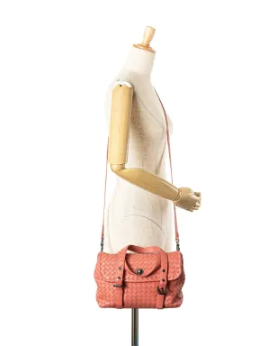 Bottega Veneta Vintage Leather Intrecciato Flap Satchel - オレンジ - サムネイル2