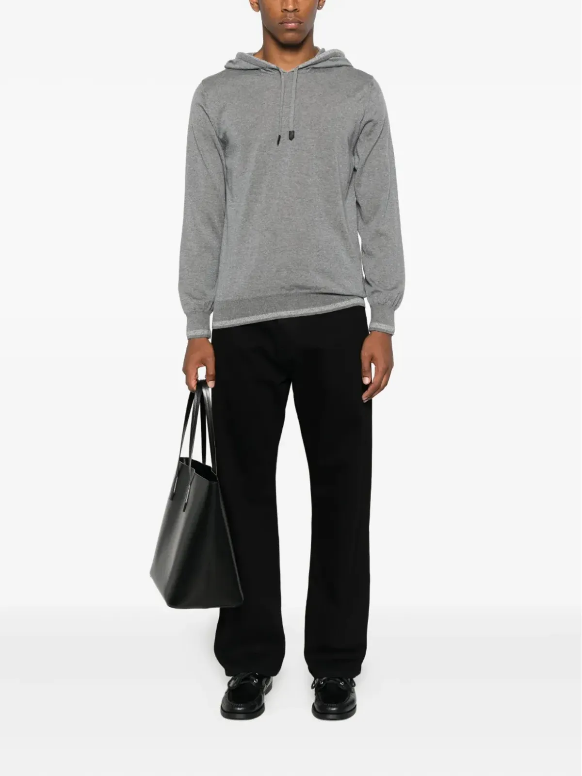 Canali コントラストトリムフーディー - 画像2