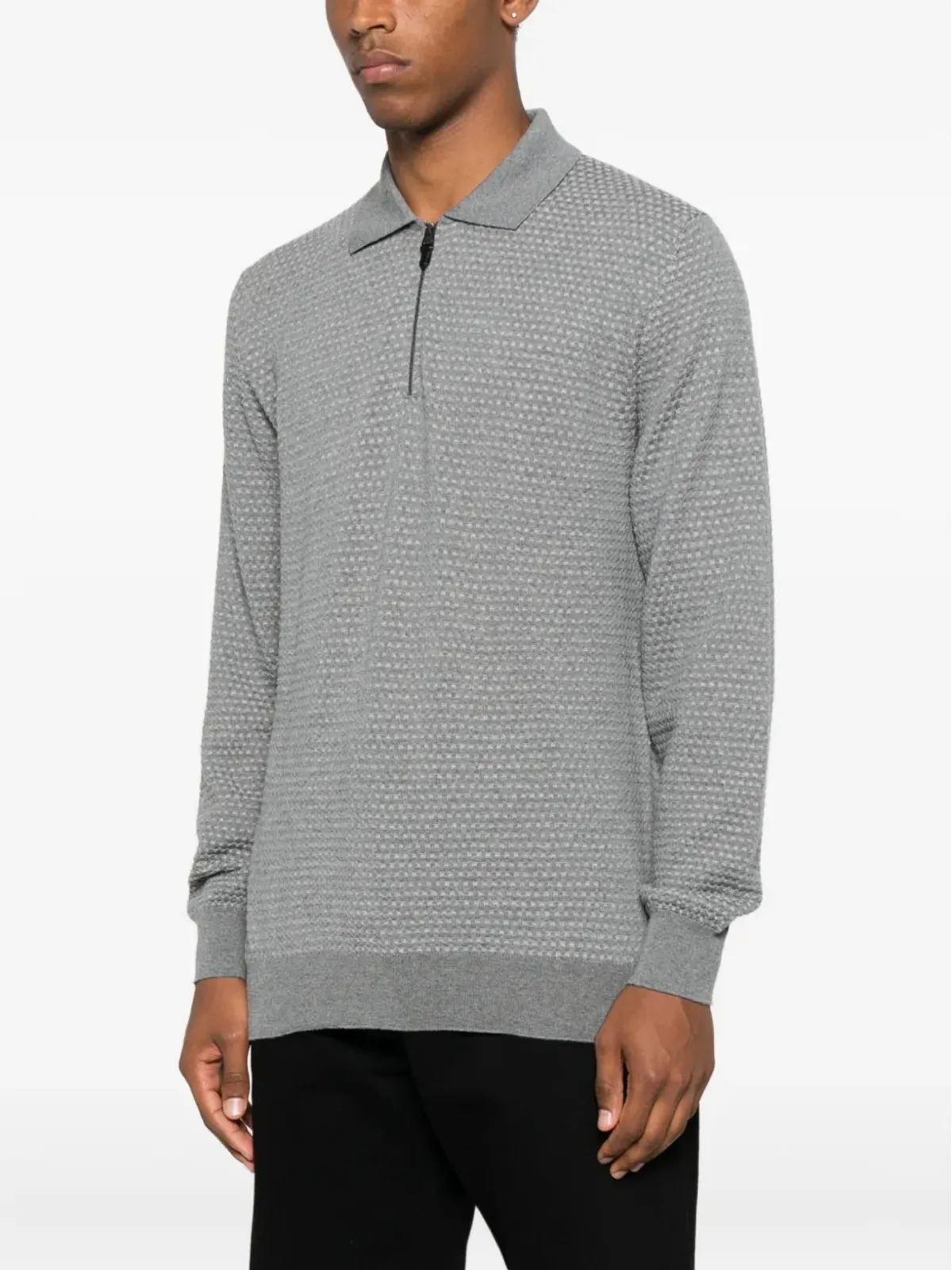 Canali ポロカラー・メリノウール セーター - Grey - 画像3