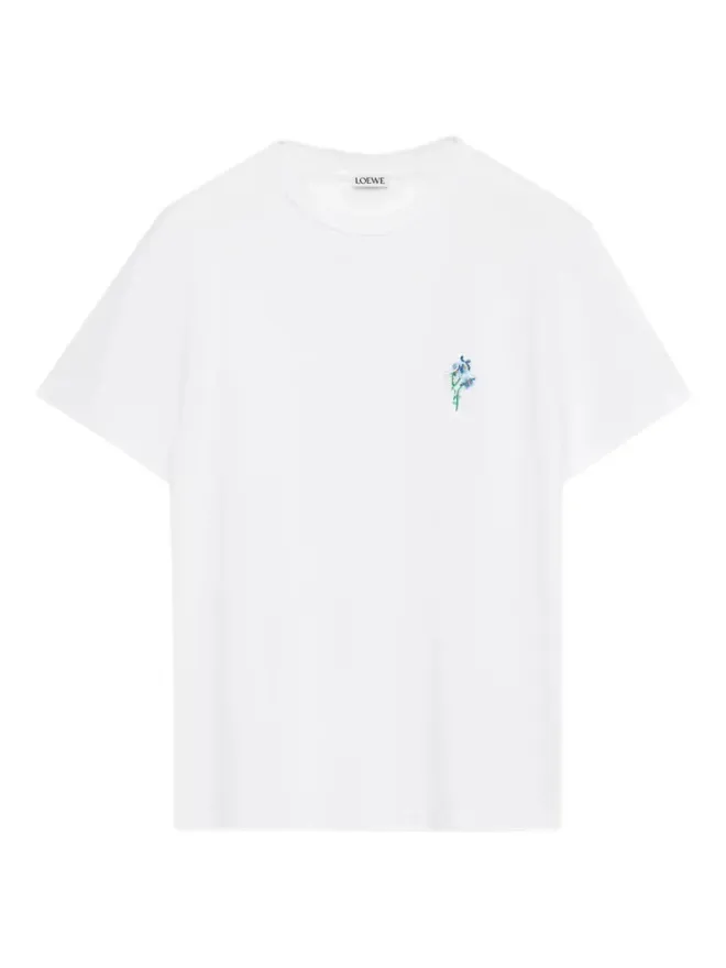 LOEWE LOEWE flower-embroidered T-shirt - Whiteの商品画像