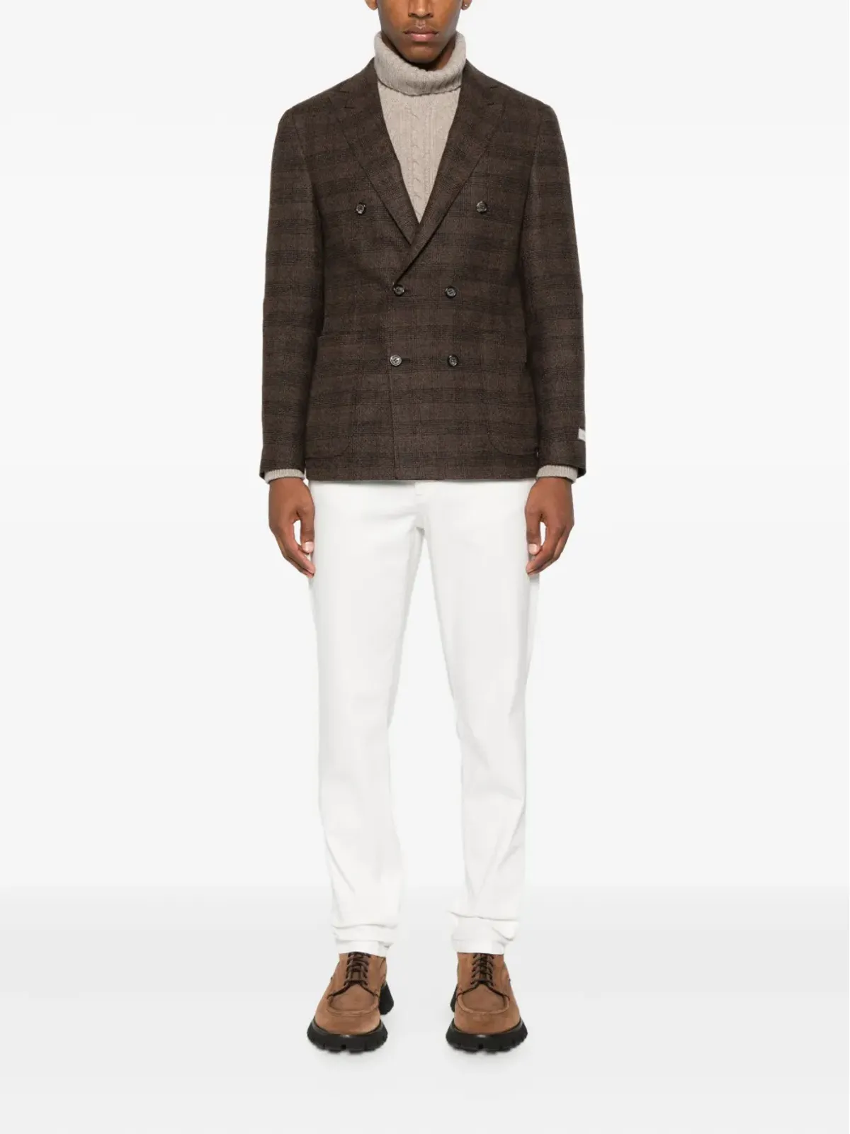 Canali ダブルブレスト チェック柄ブレザー - 画像2
