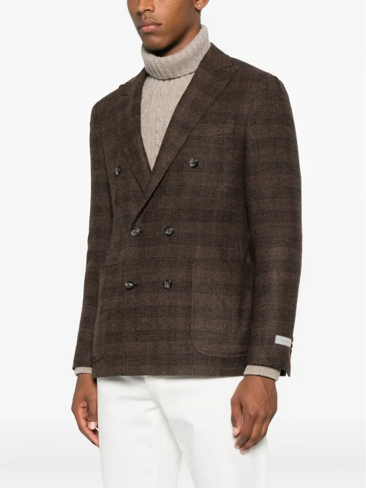 Canali ダブルブレスト チェック柄ブレザー - 画像3