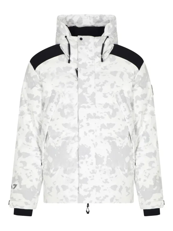 Ea7 Emporio Armani Ea7 Emporio Armani 迷彩柄フード付きダウンジャケットの商品画像