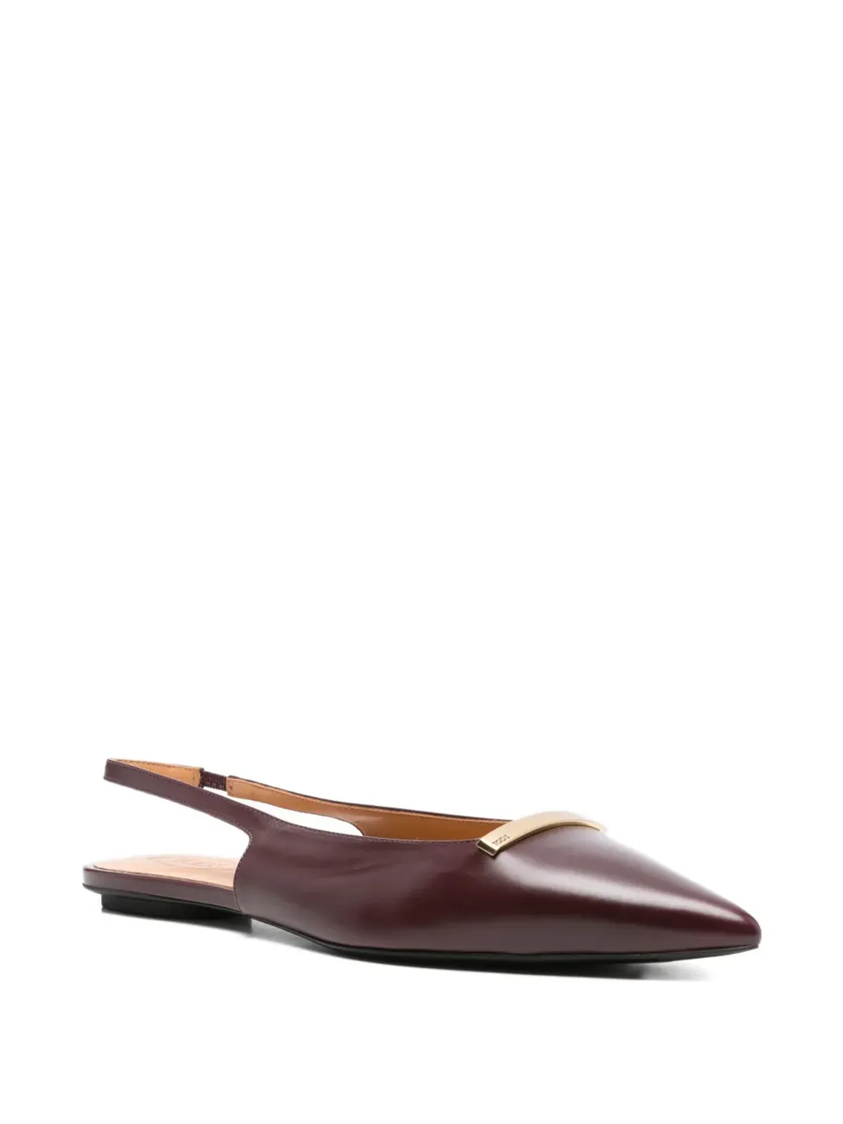 Tod's スリングバック ポインテッドトゥ フラットパンプス - レッド - 画像2