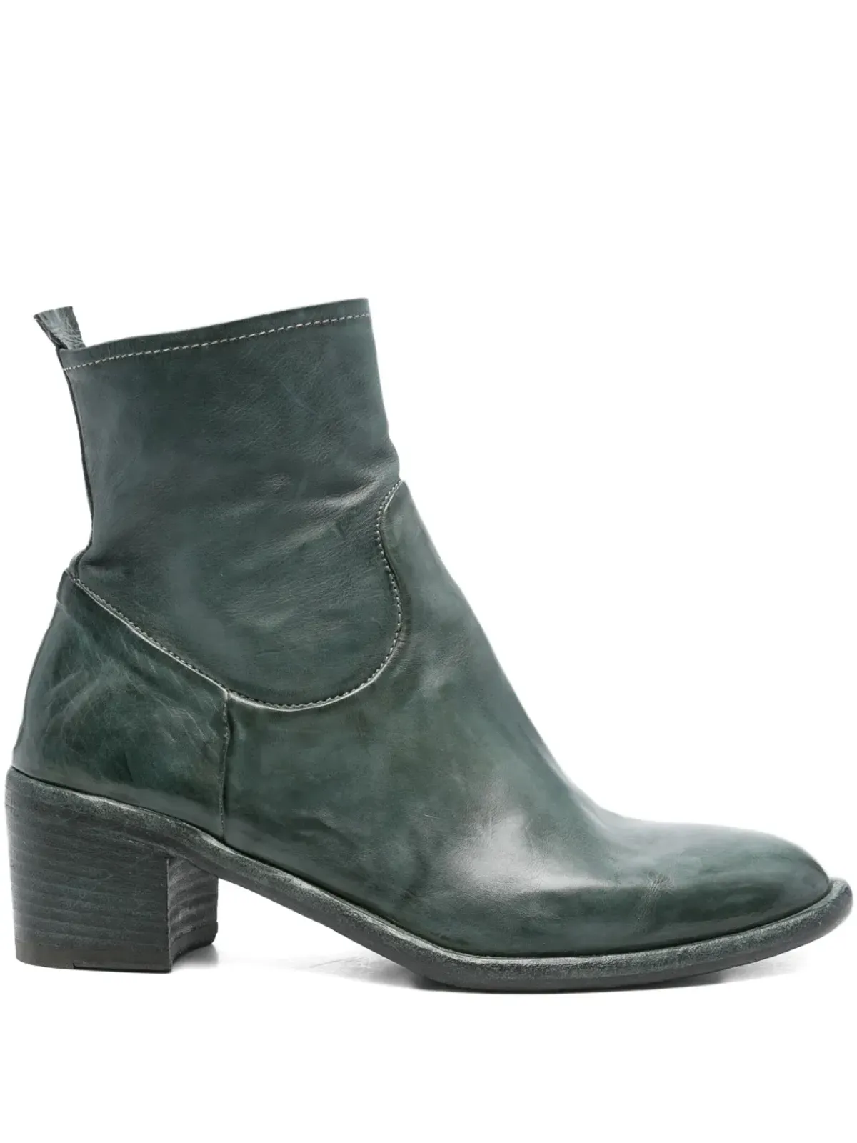 KING TARTUFOLI 60mm zip-detail block-heel boots - Green - 画像1