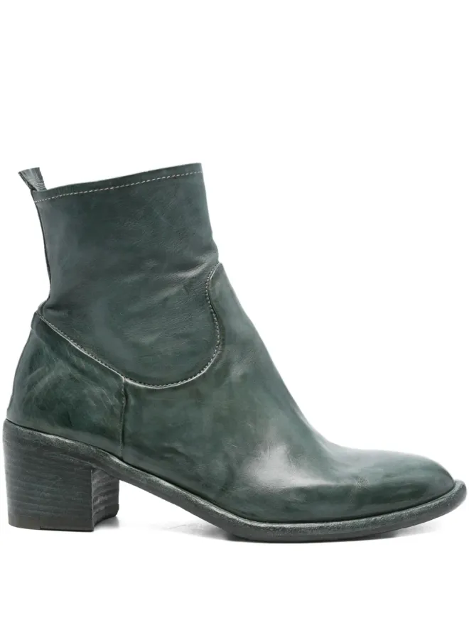 KING TARTUFOLI KING TARTUFOLI 60mm zip-detail block-heel boots - Greenの商品画像
