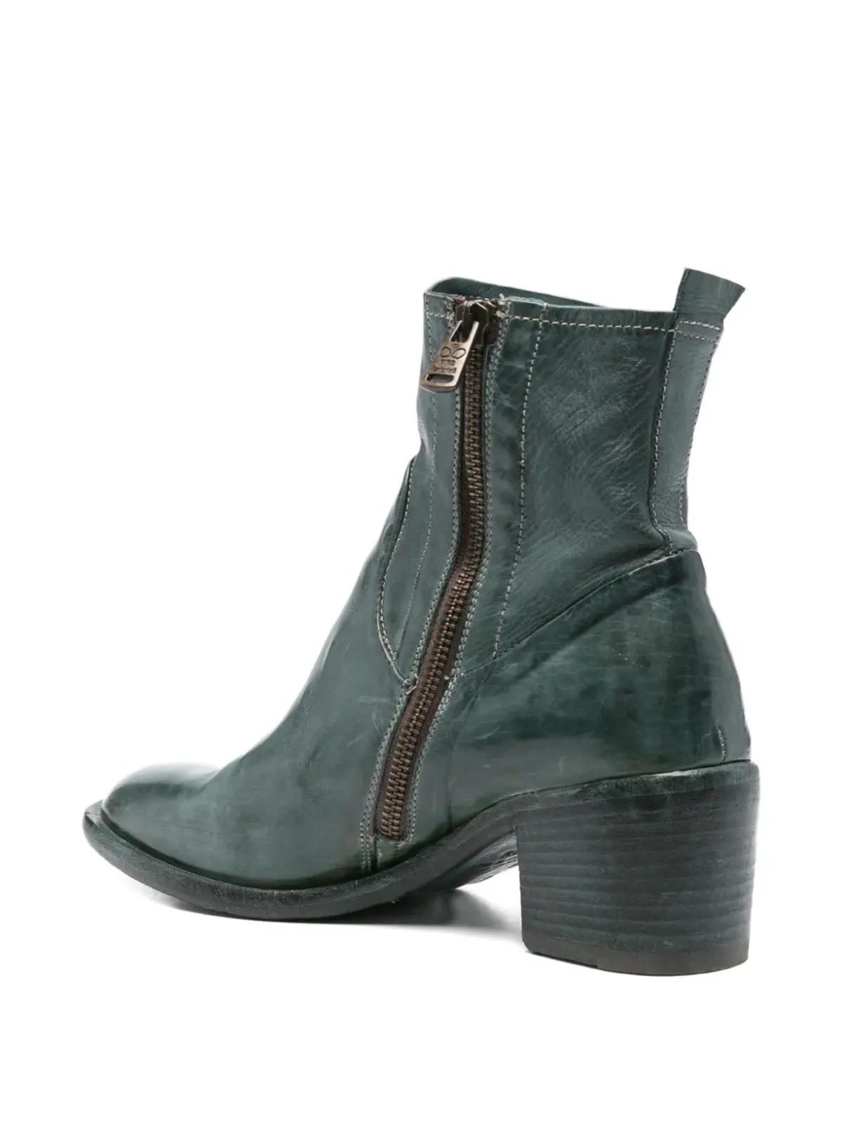 KING TARTUFOLI 60mm zip-detail block-heel boots - Green - 画像3
