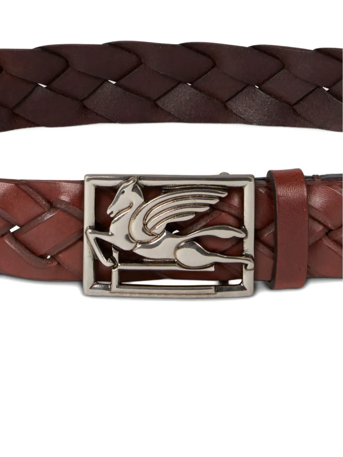 ETRO Pegaso woven leather belt - Brown - 画像2