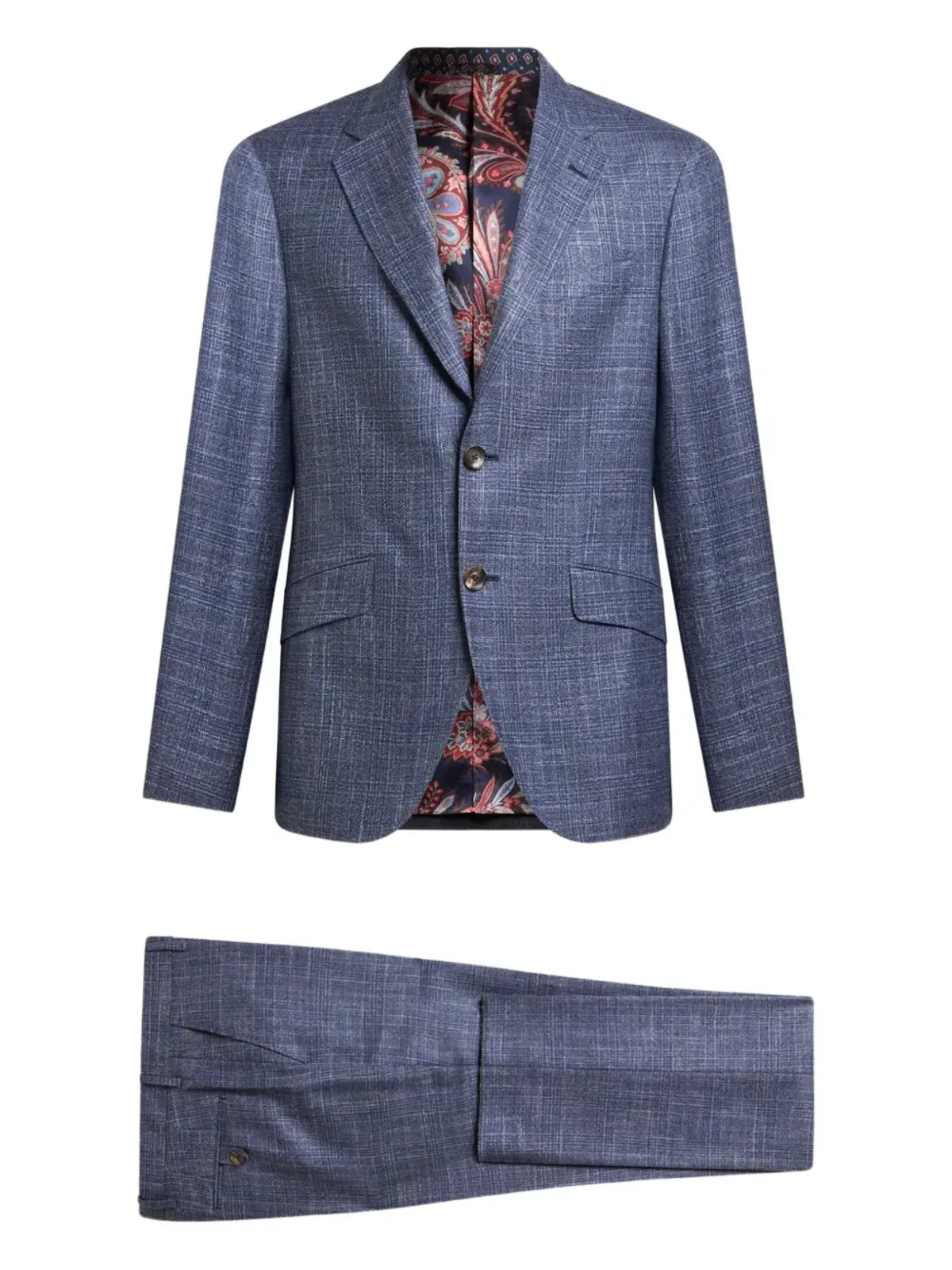 ETRO チェック柄ウールスーツ - 画像1