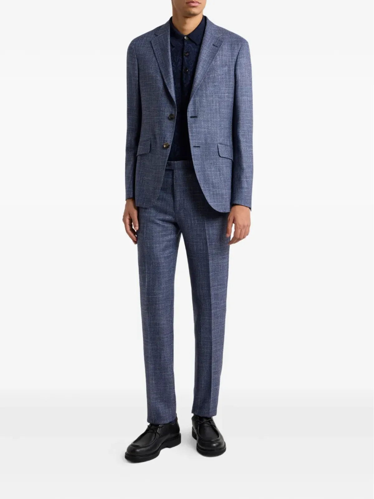 ETRO チェック柄ウールスーツ - 画像2