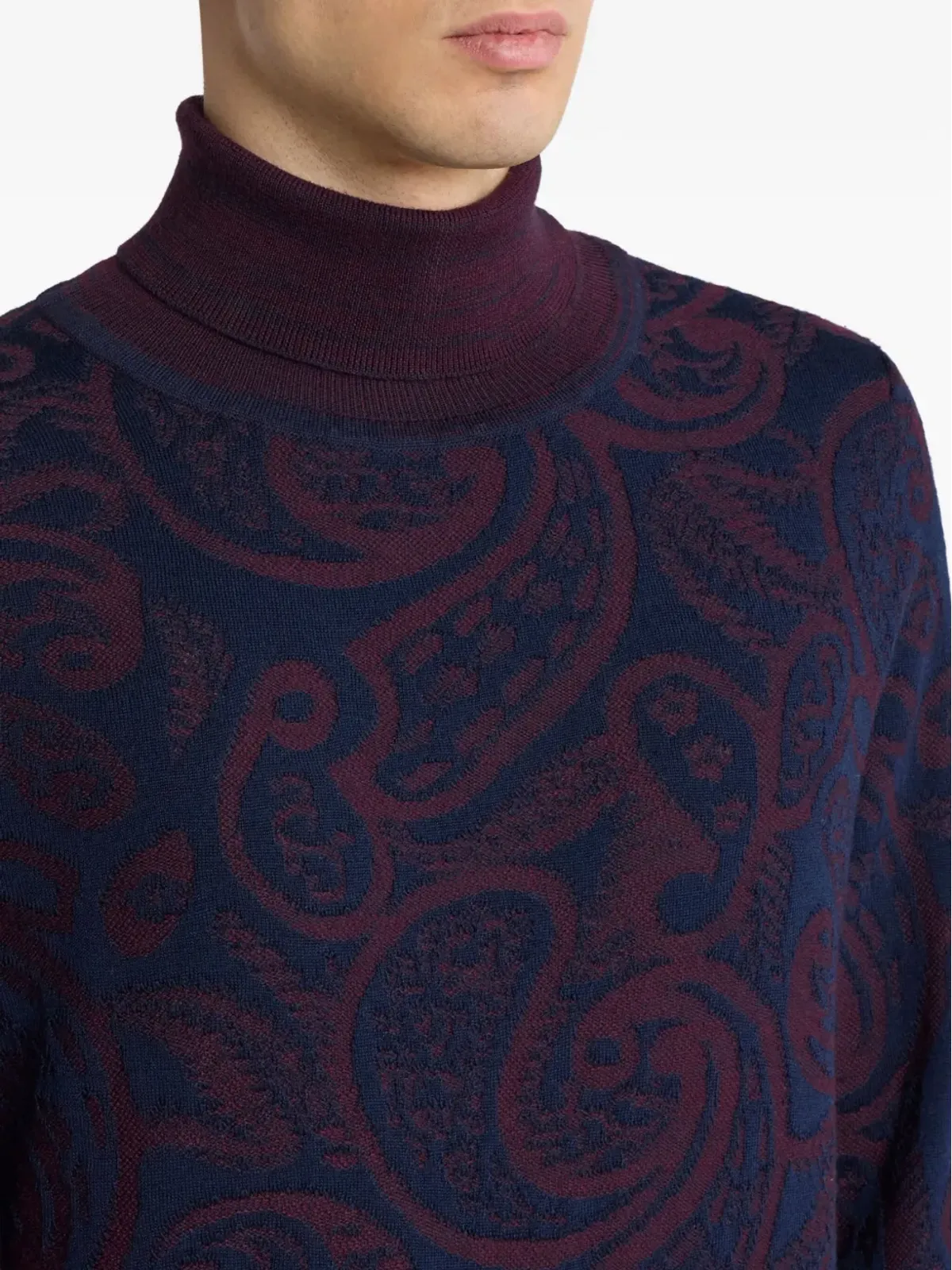 ETRO ペイズリージャカード タートルネックセーター - 画像5