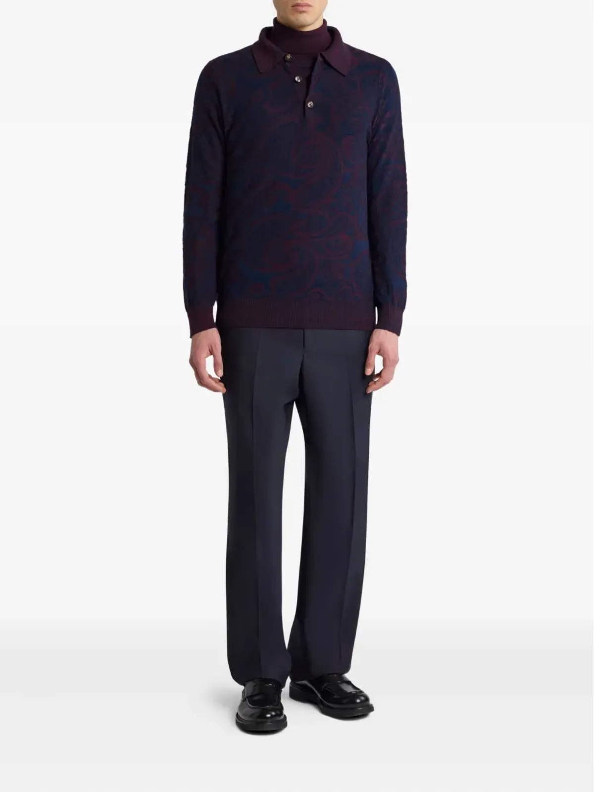 ETRO ペイズリージャカード タートルネックセーター - 画像2
