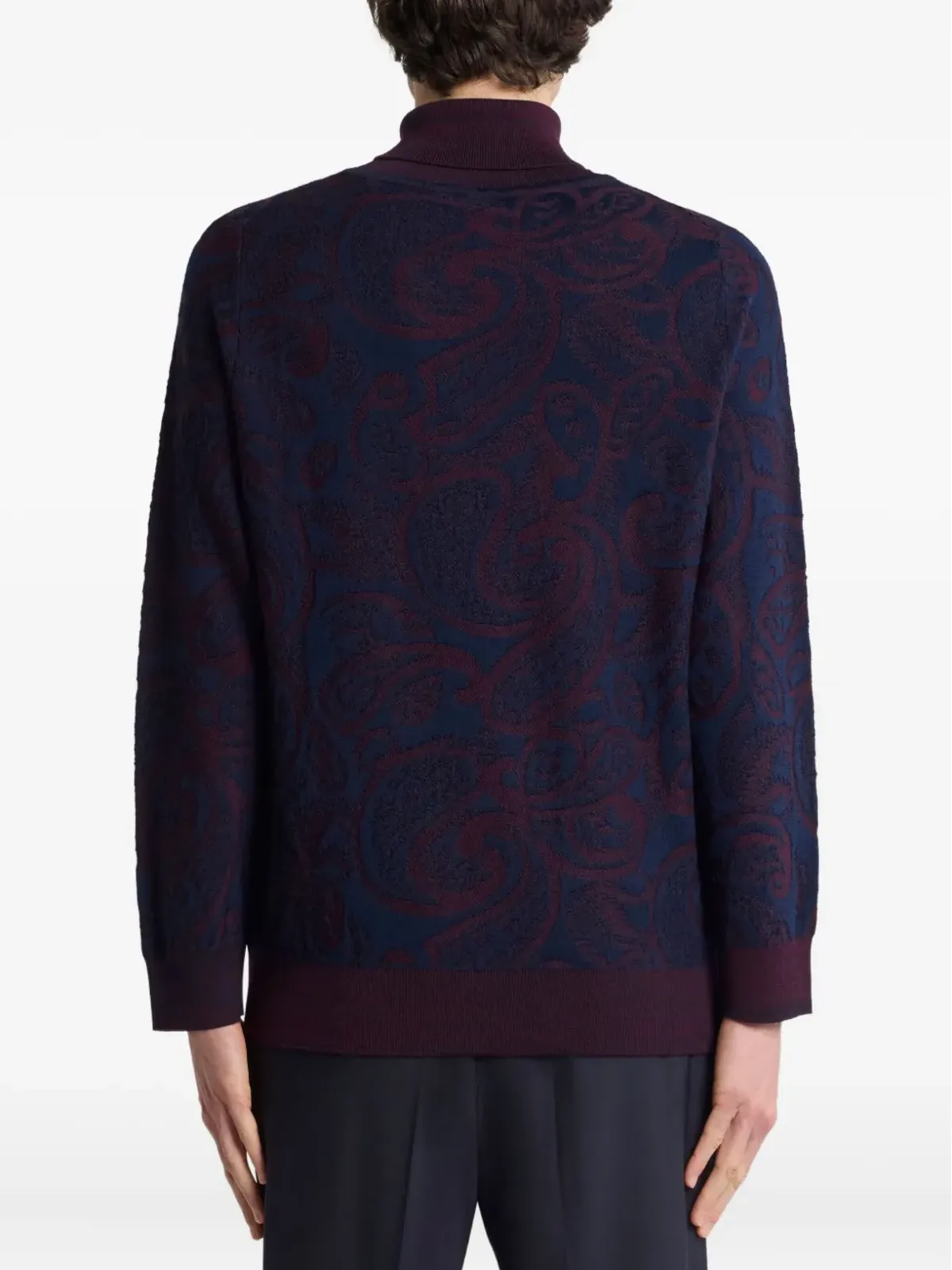 ETRO ペイズリージャカード タートルネックセーター - 画像4