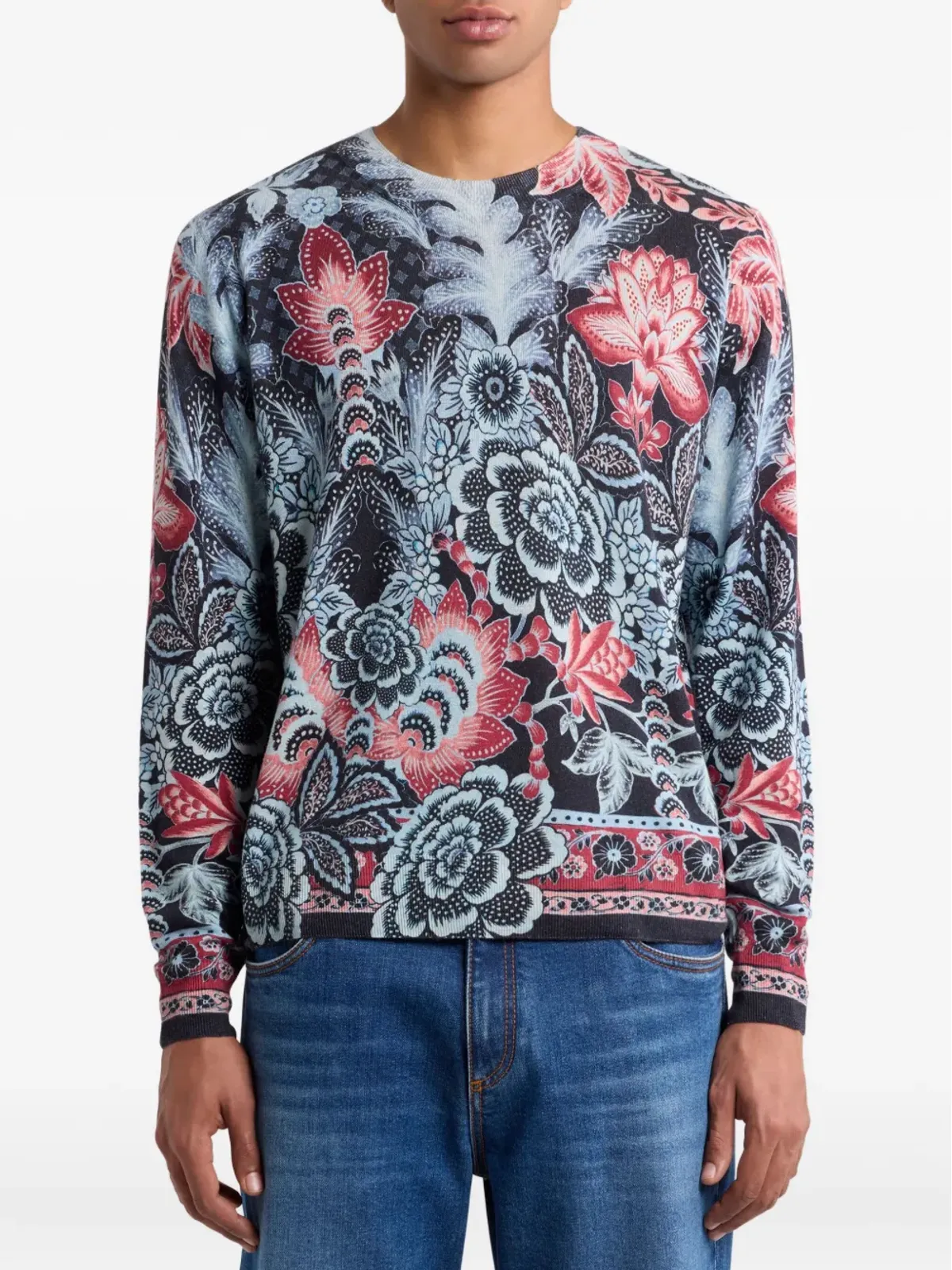 ETRO 花柄プリント クルーネック セーター - 画像3